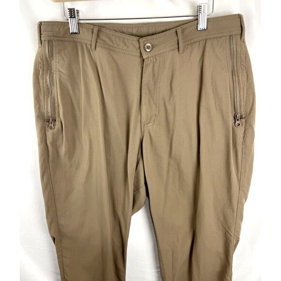 Clothing Arts P-Cubed Pickpocket Proof Beige Nylon Pants Men's Size 34X34 - Picture 1 of 12